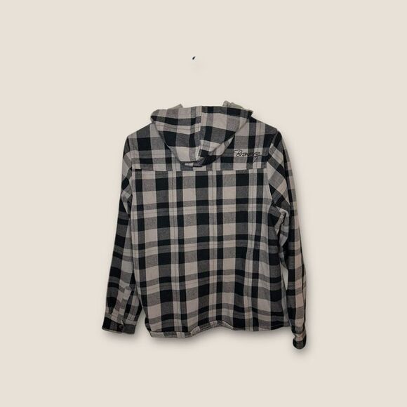 Browning Men’s Hooded Jacket Gray Black Plaid Size Large - Picture 2 of 8